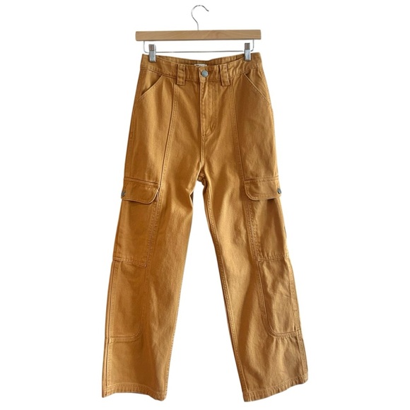 NEW Billabong Wall To Wall Denim Cargo Pants Sz 26 High Waist Straight Leg Jeans - Picture 3 of 13